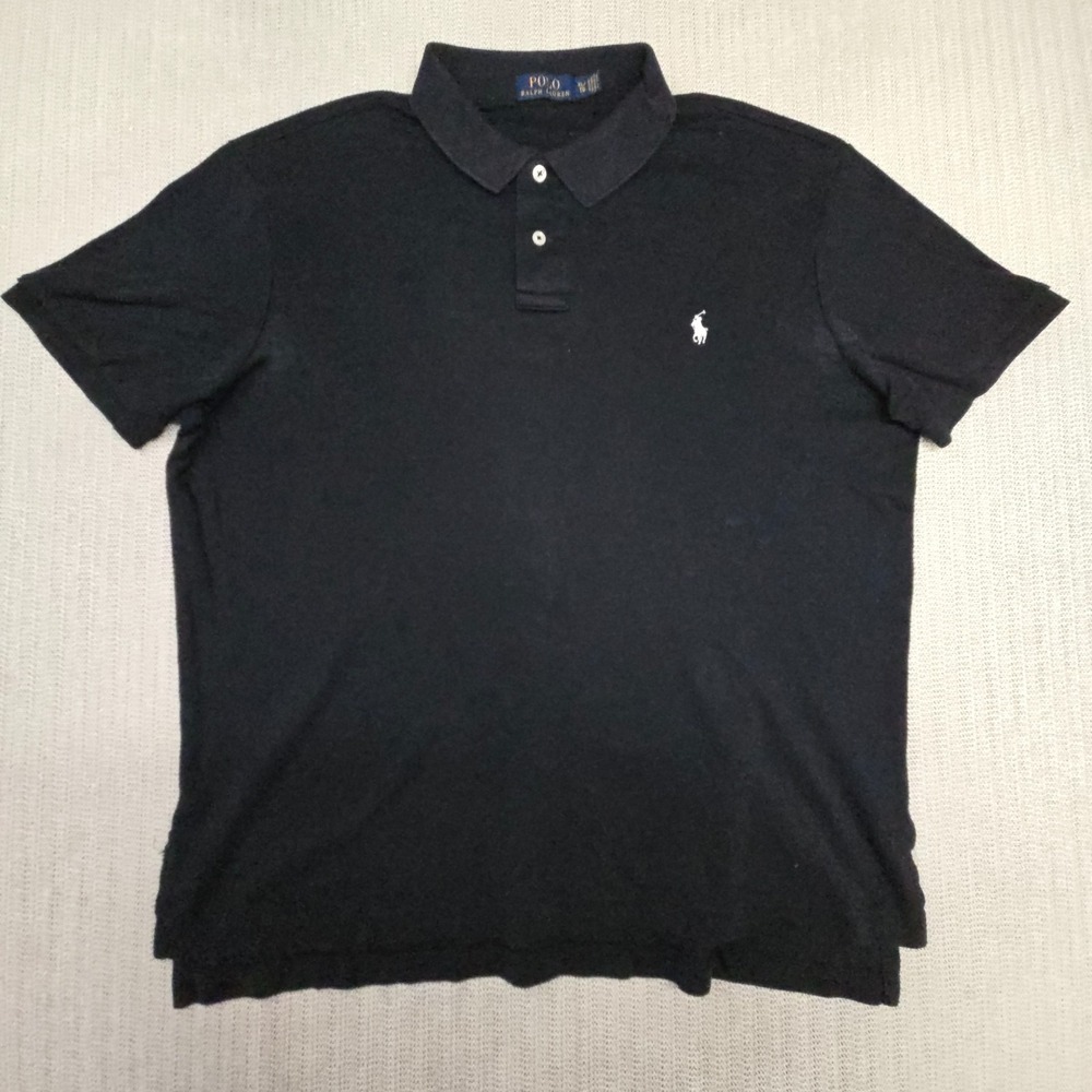 Polo Ralph Lauren Shirt Mens XL Black Short Sleeve White Pony Preppy Casual